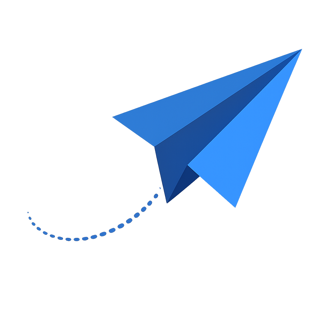 SendRoom paper airplane in flight