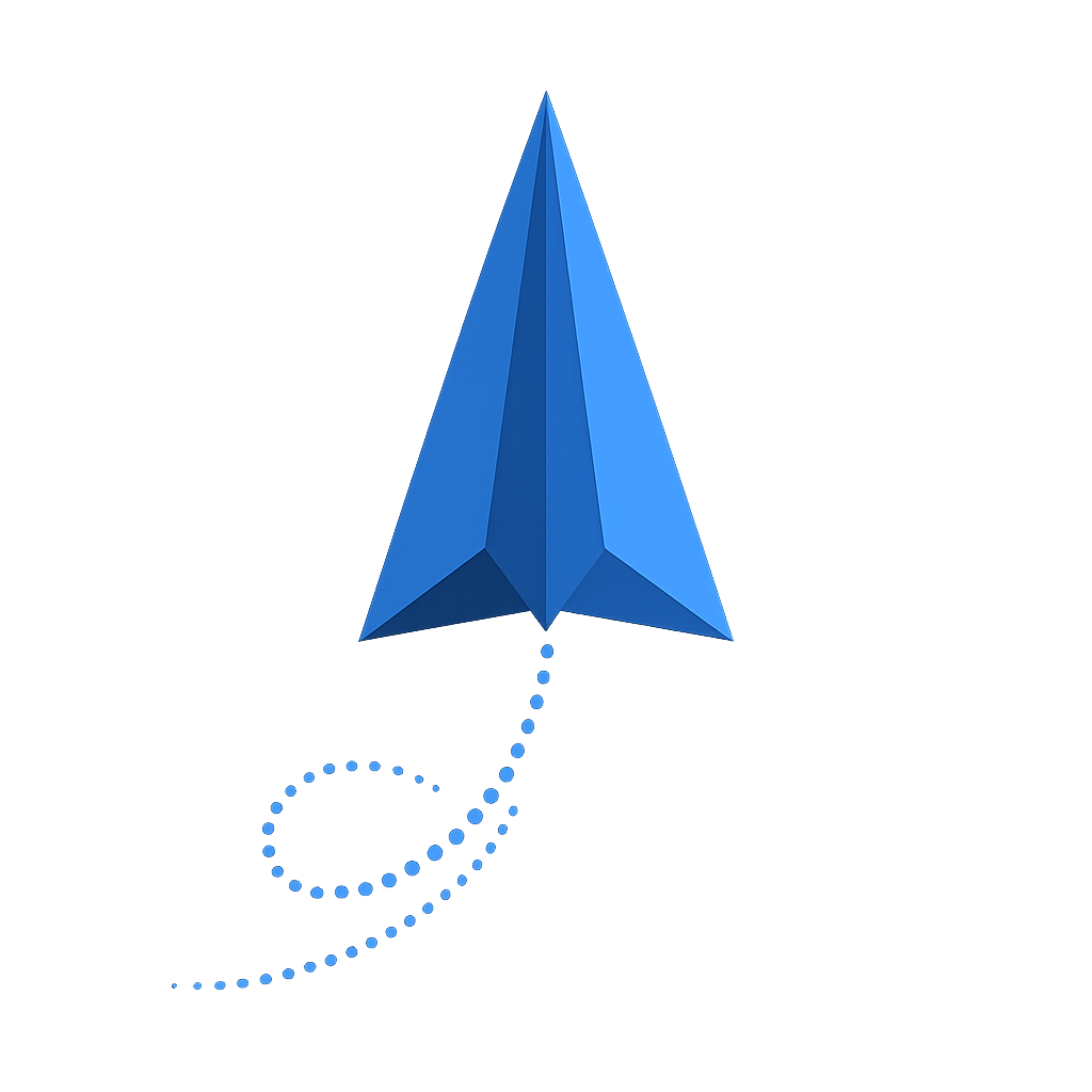 SendRoom paper airplane pointing upward